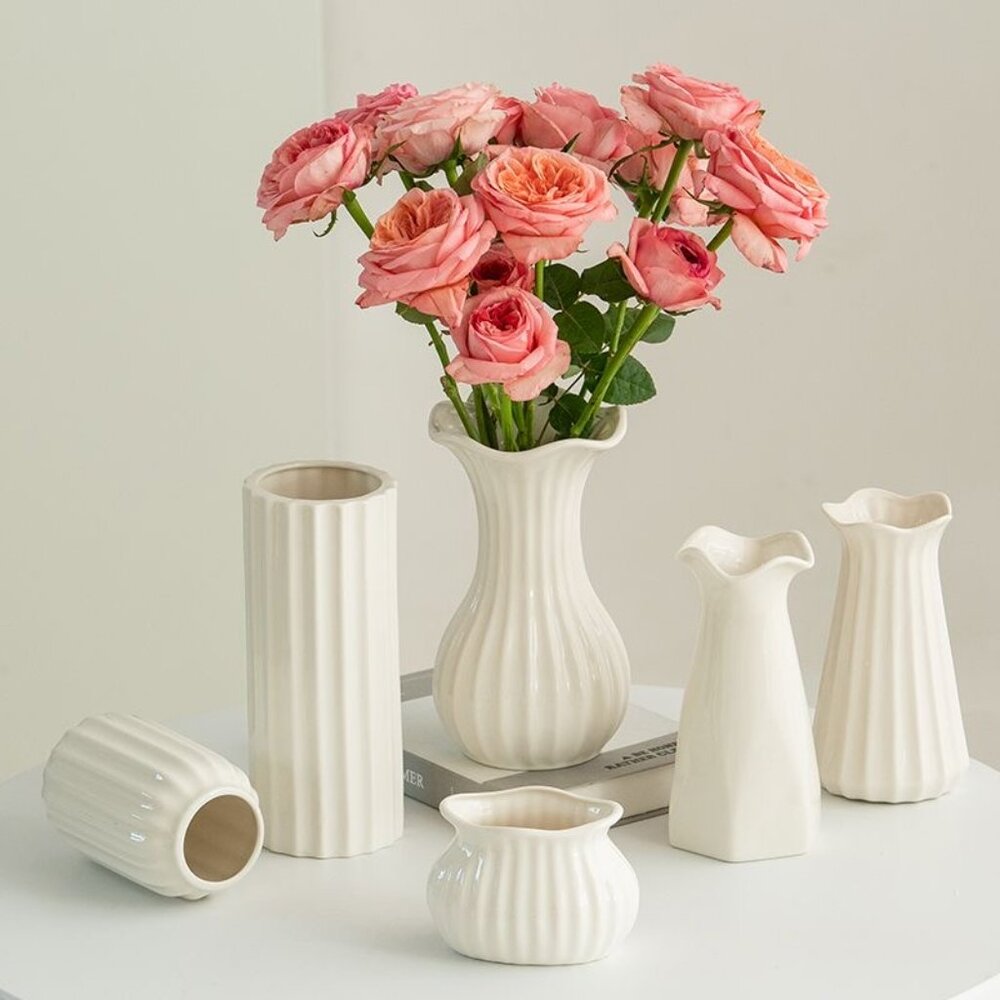 Glossy White Ceramic Vase for Everyday Styling